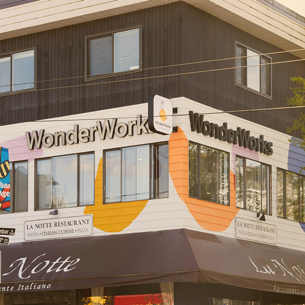 A photo of WonderWorks sign